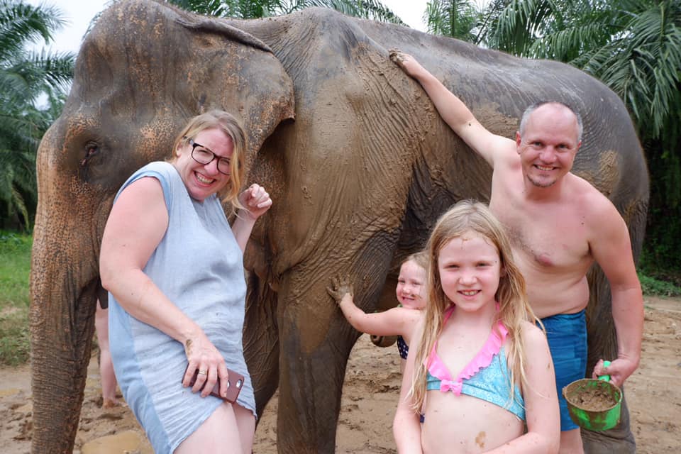 a family with the elephant - Things to Do in Krabi Province - Krabi Elephant House Sanctuary