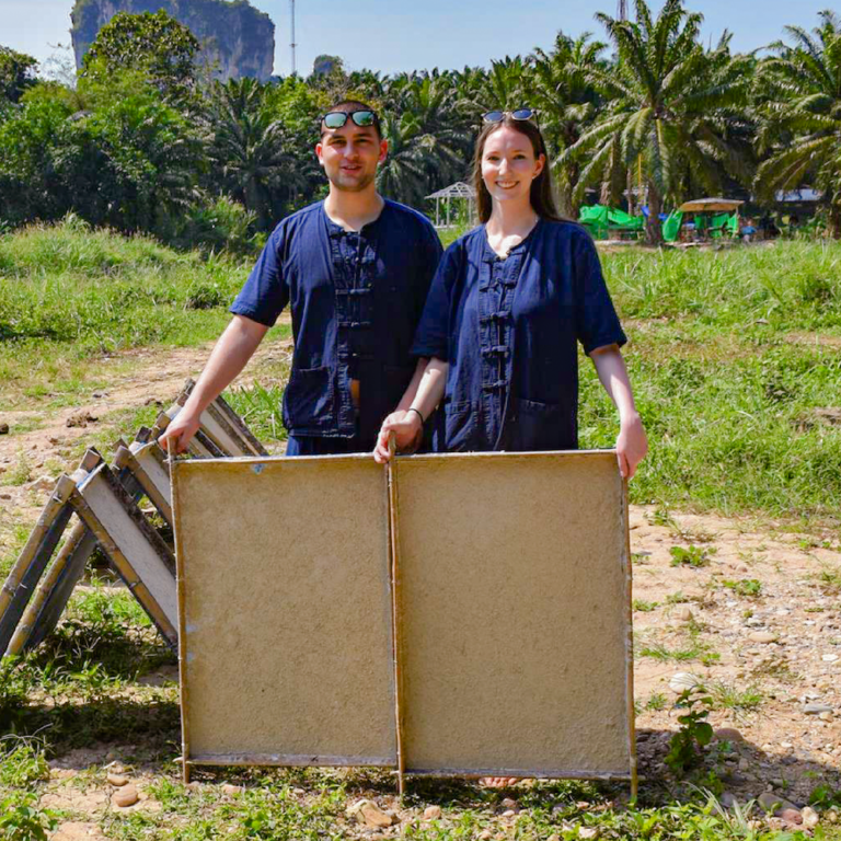 Poo paper making with elephants at Krabi Elephant House Sanctuary